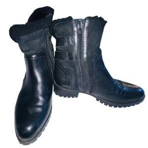 Napoleoni Leather Boots w/ Shearling - Women's Size 38 - Handcrafted in Italy